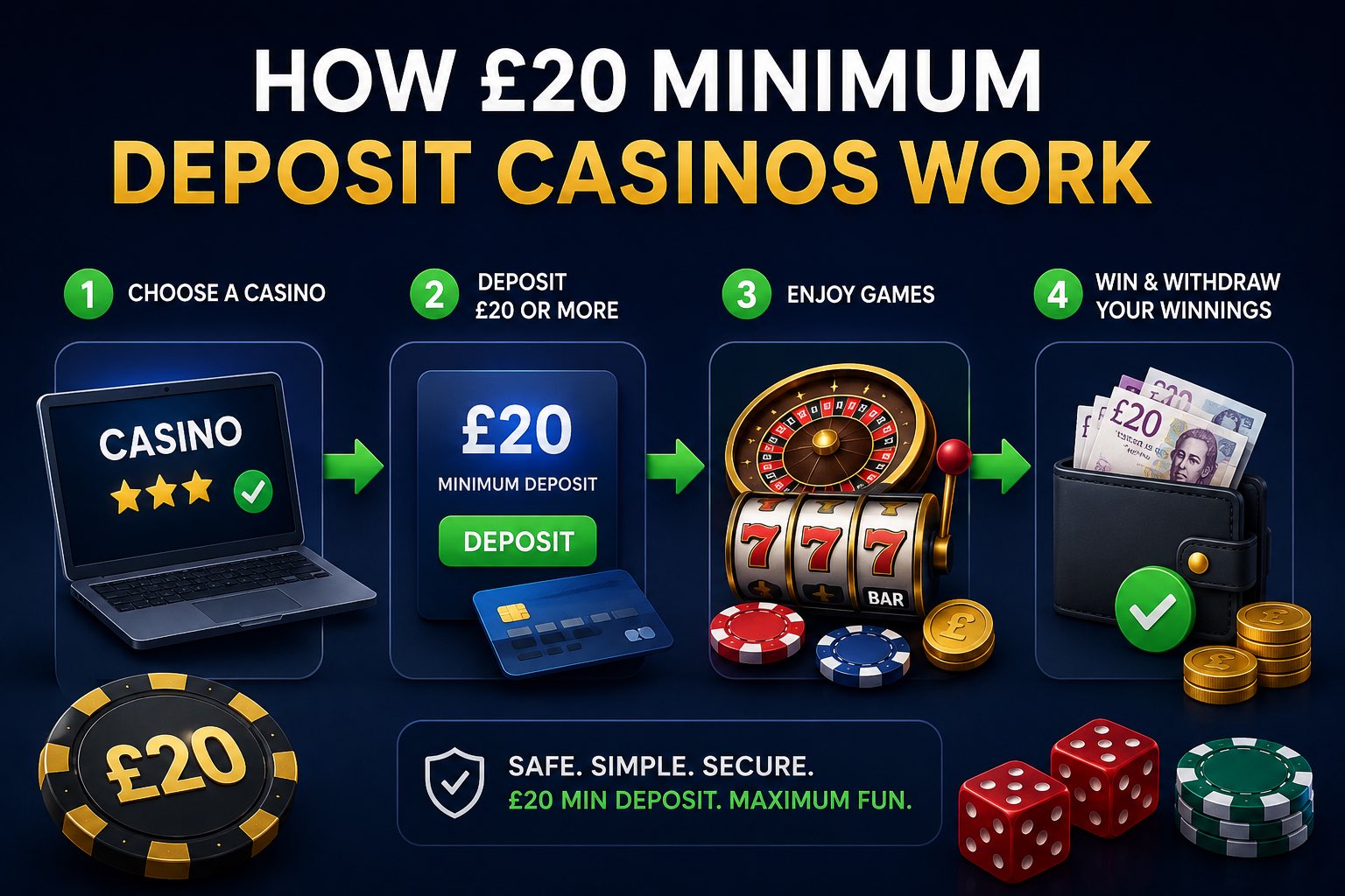 How £20 Minimum Deposit Casinos Work